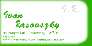 ivan rasovszky business card